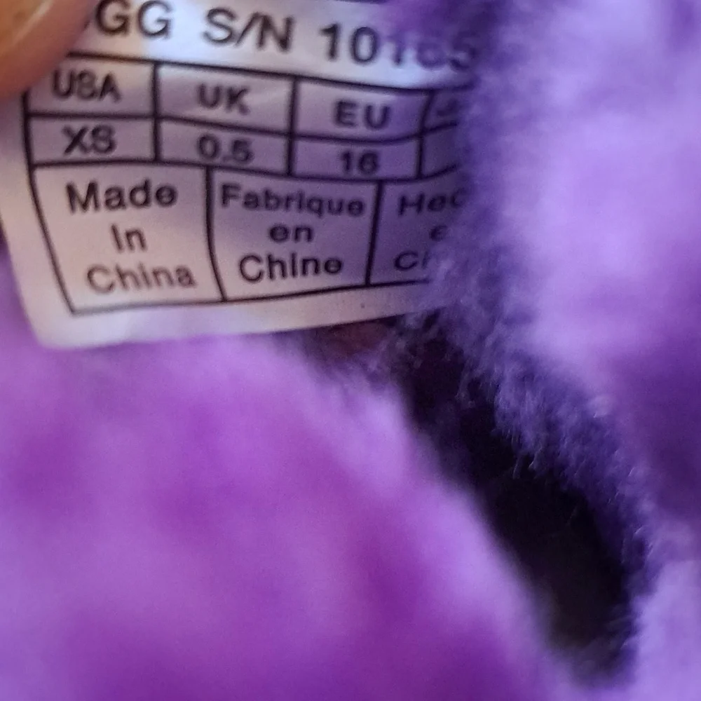 UGG Infant‎ Girls Erin Purple Suede Leather Polka Dot Print Pull-On Booties XS